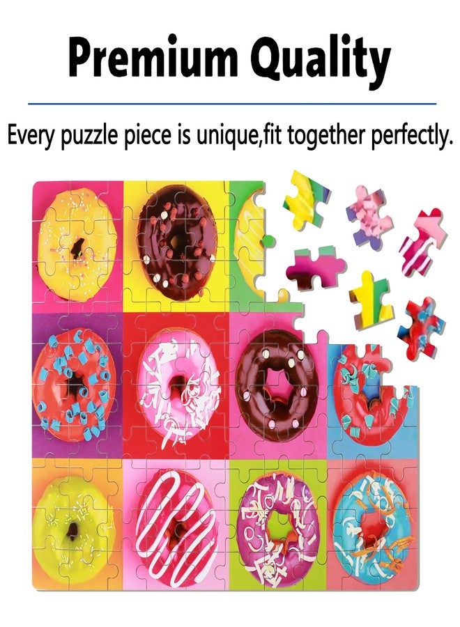 LELEMON Puzzles for Kids Ages 4-8,Donut Puzzle 100 Piece Puzzles for Kids Ages 4-6 in a Metal Box,Educational Jigsaw Puzzles 100 Piece Puzzle Games Toys for Girls and Boys - Image 5